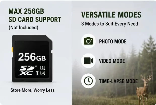 waterproof Solar Wildlife 50MP 4K Video Trail Camera with Night Vision