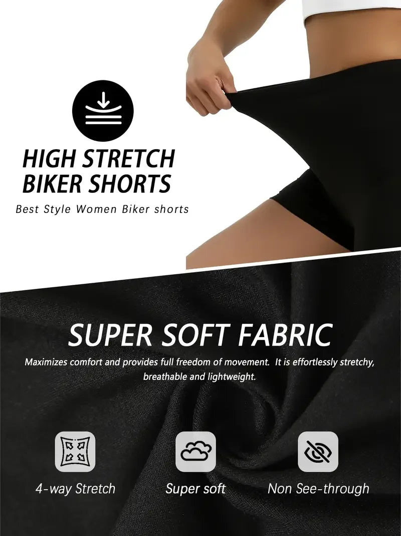 5pcs women's high-waisted cycling shorts
