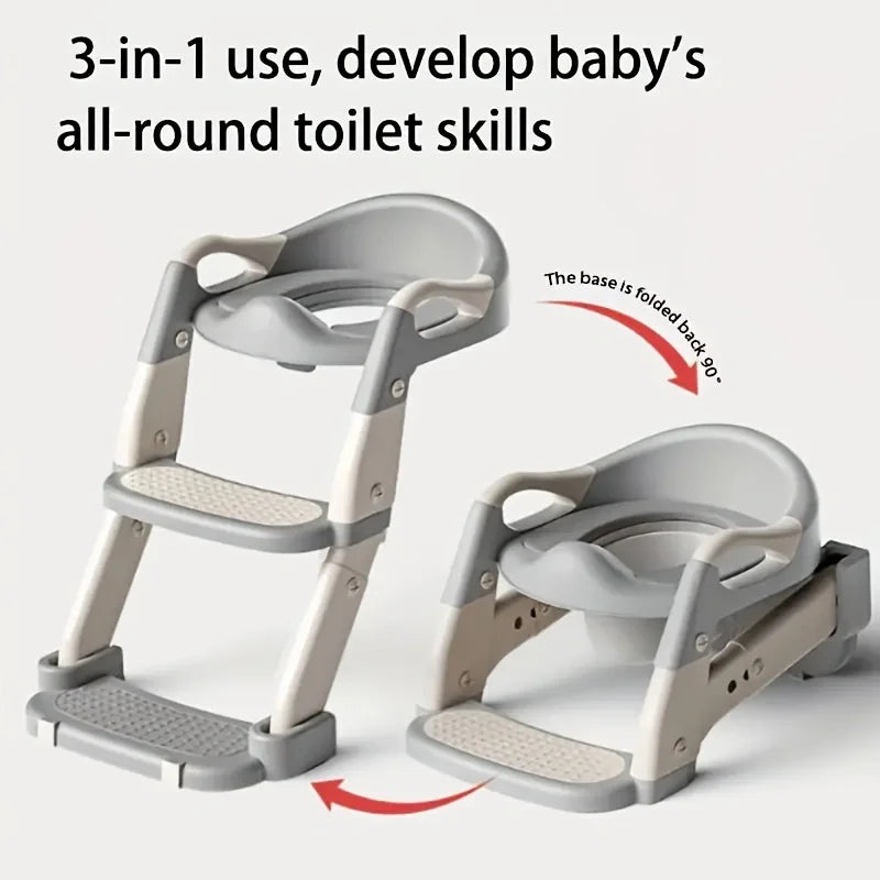 Portable childrens  Potty Training Toilet Seat - Adjustable, Foldable Step Stool