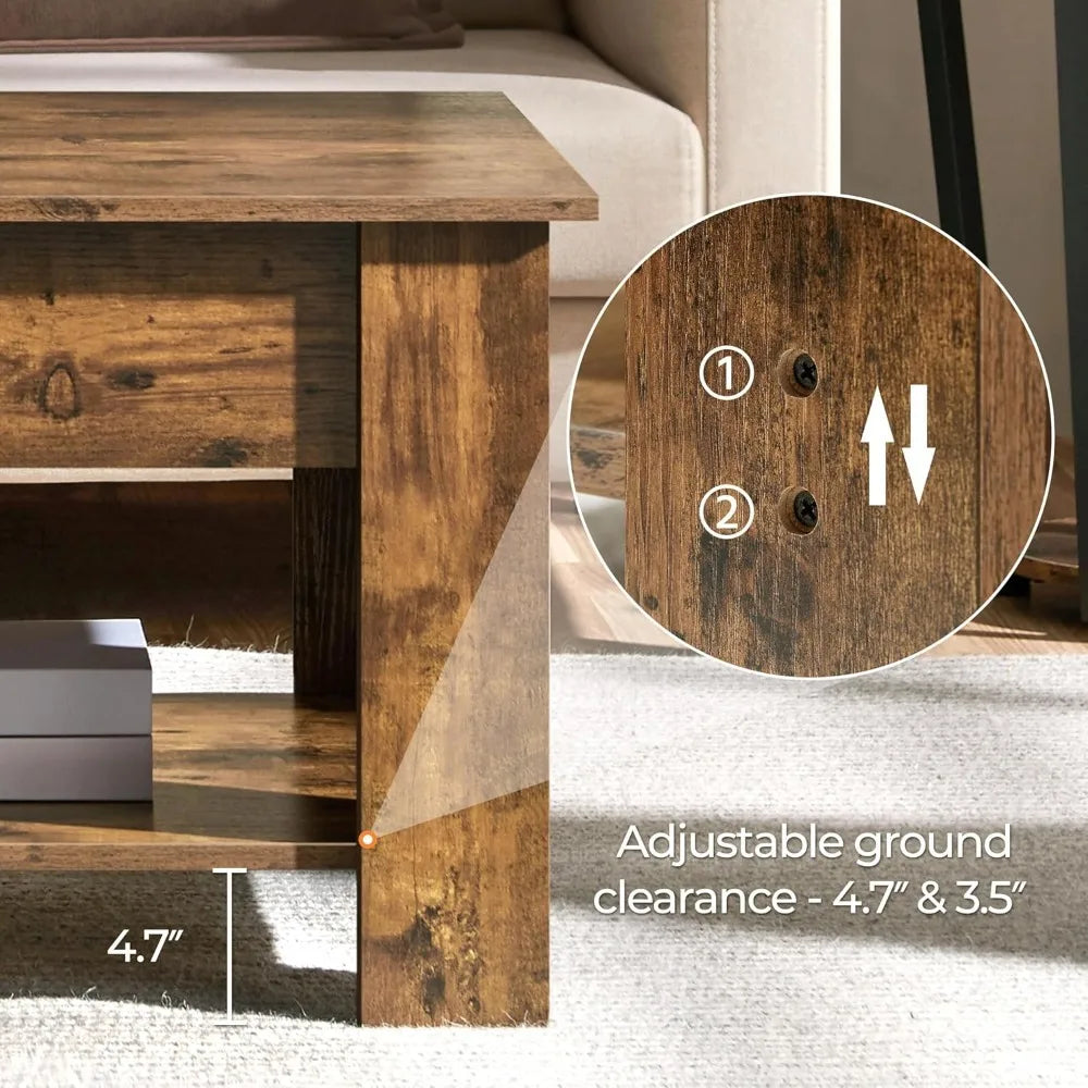 Coffee Table, with Hidden Compartment & Lift Tabletop