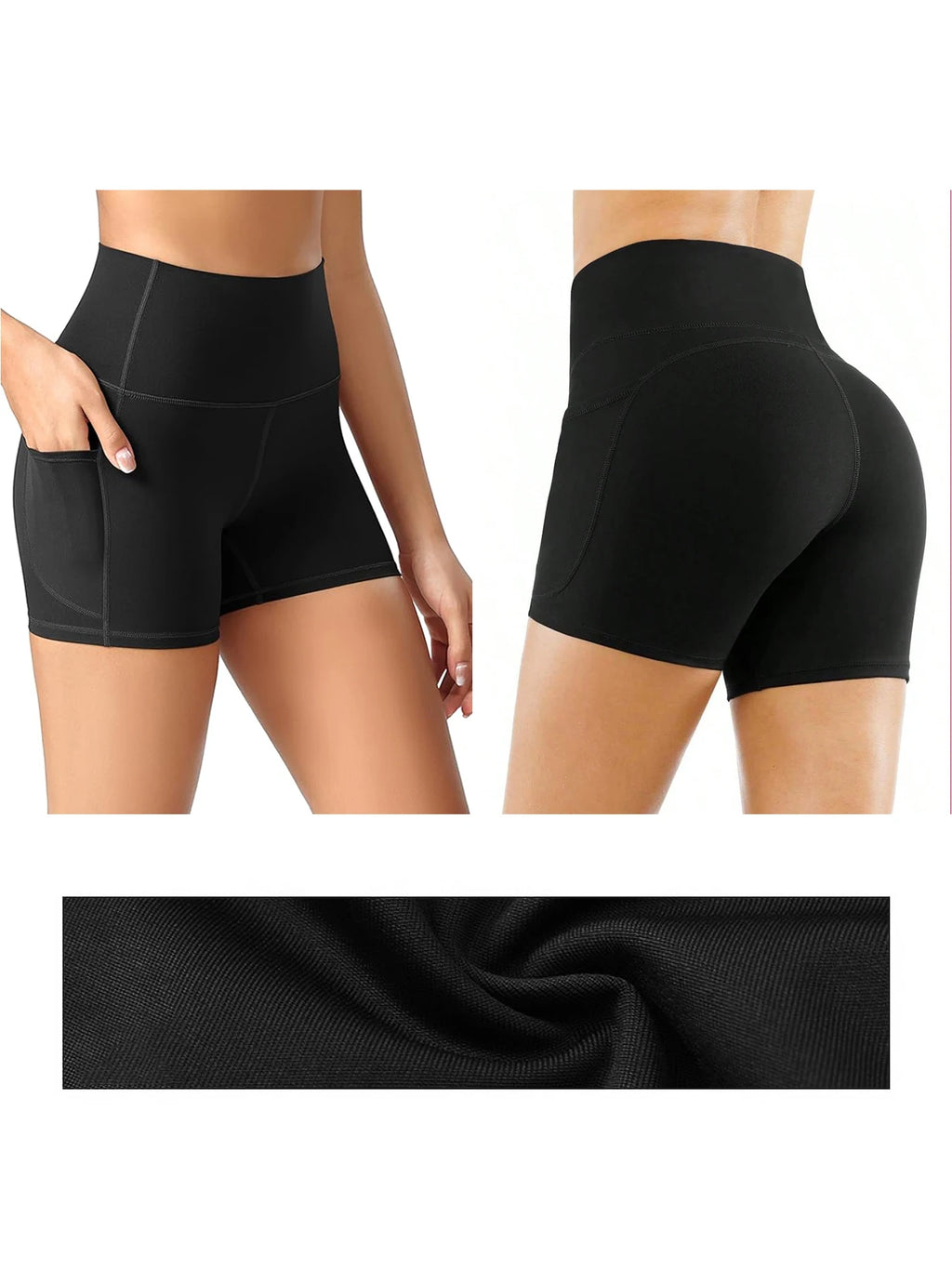 5pcs women's high-waisted cycling shorts