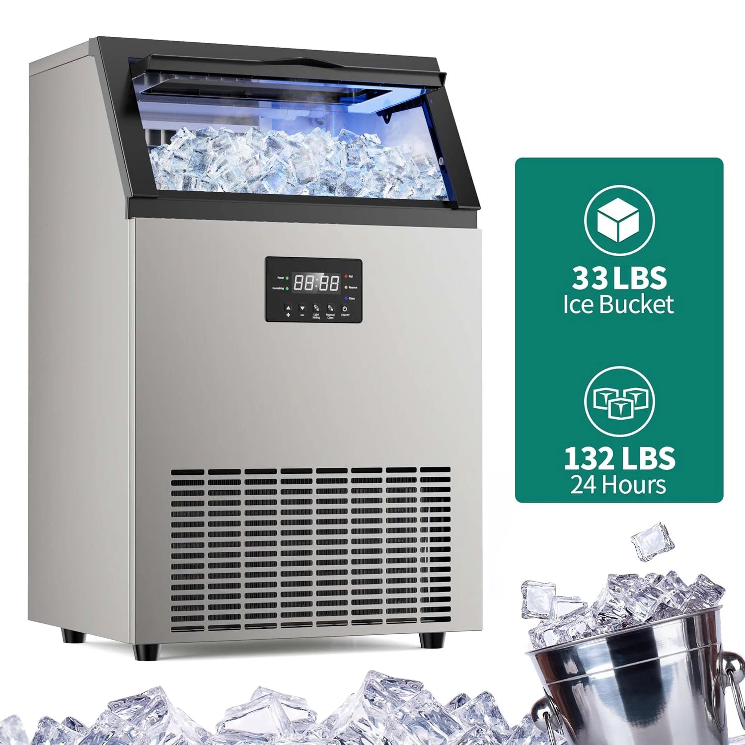 Stainless Steel Commercial Ice Maker Machine
