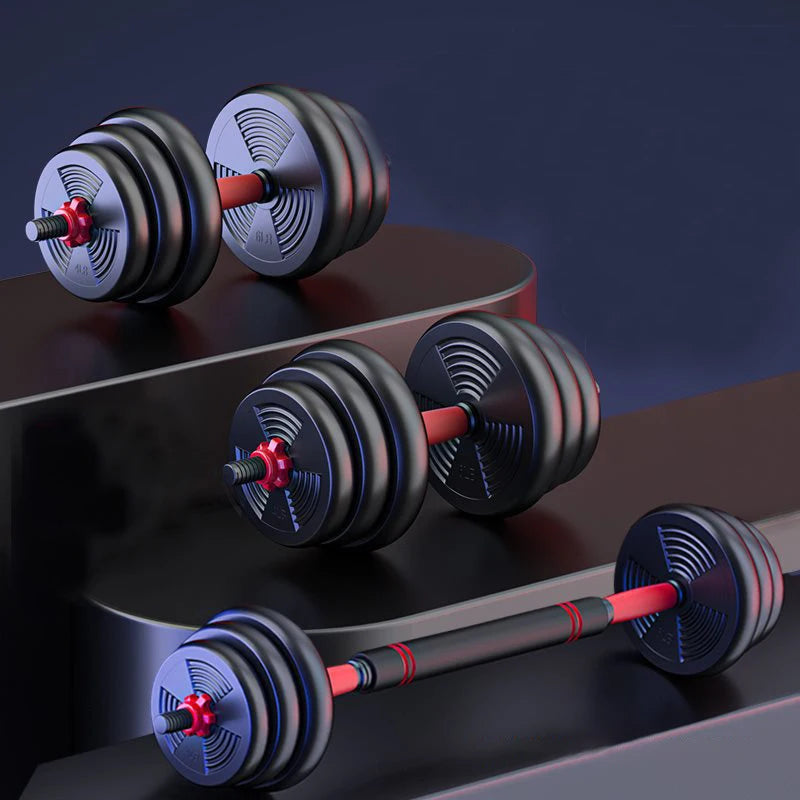 Anti-Slip Grip Adjustable Dumbbell to Barbell Set