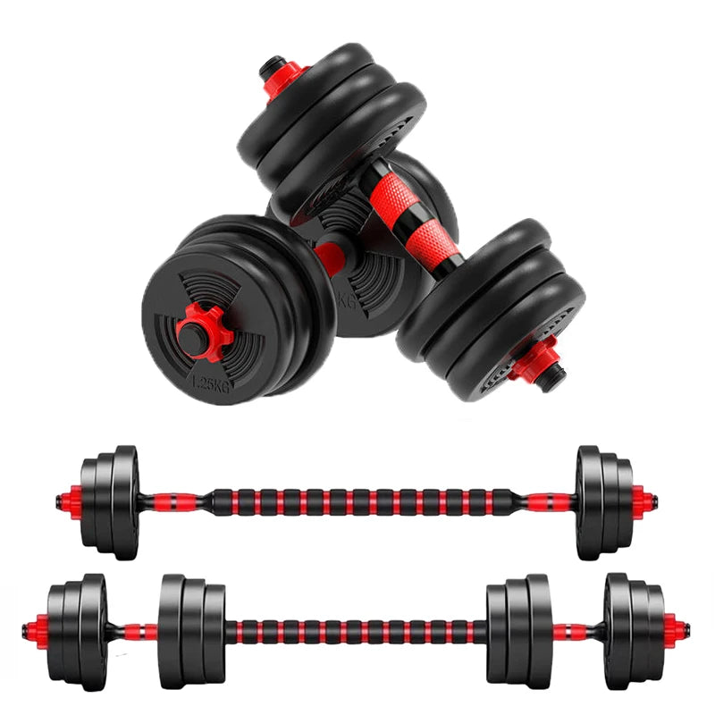 Anti-Slip Grip Adjustable Dumbbell to Barbell Set