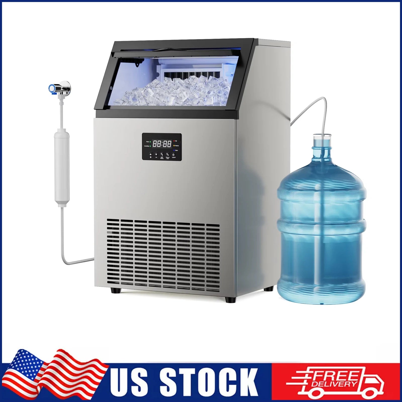 Stainless Steel Commercial Ice Maker Machine