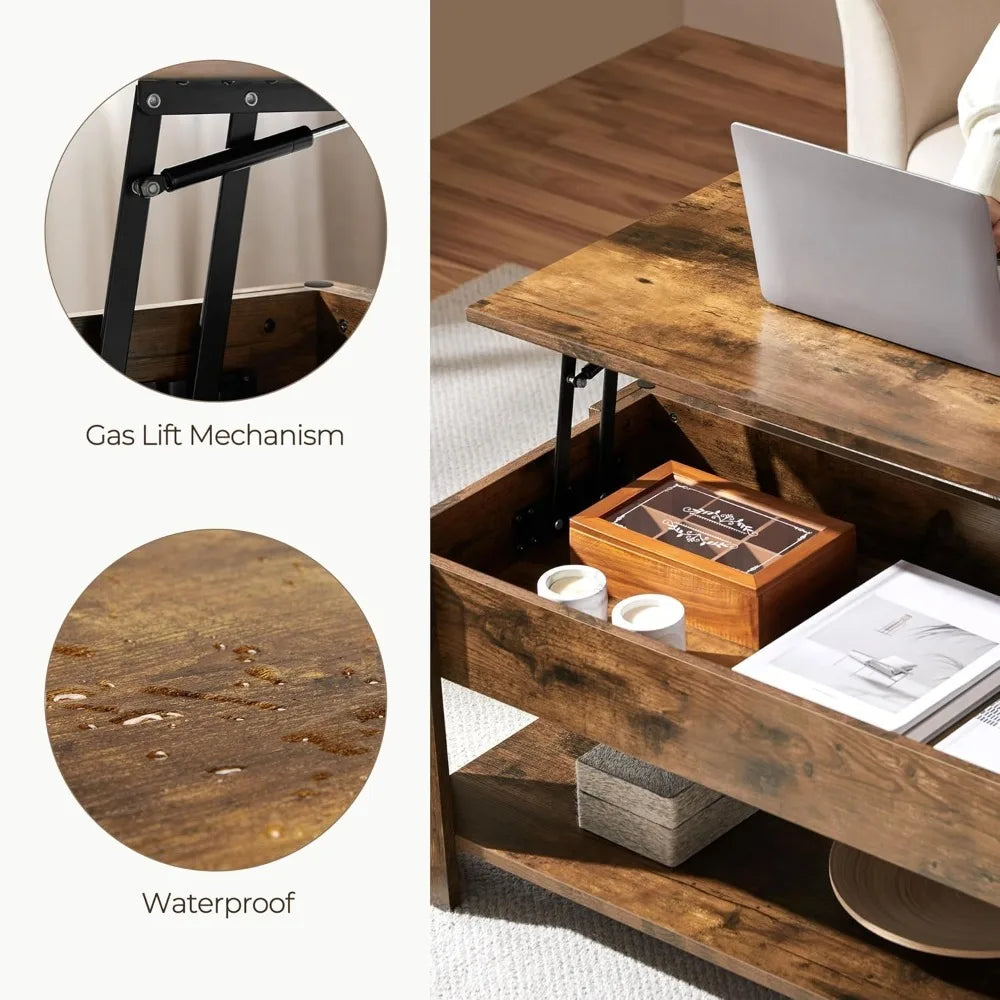 Coffee Table, with Hidden Compartment & Lift Tabletop