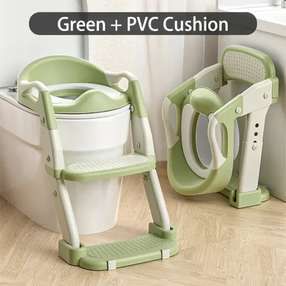 Portable childrens  Potty Training Toilet Seat - Adjustable, Foldable Step Stool