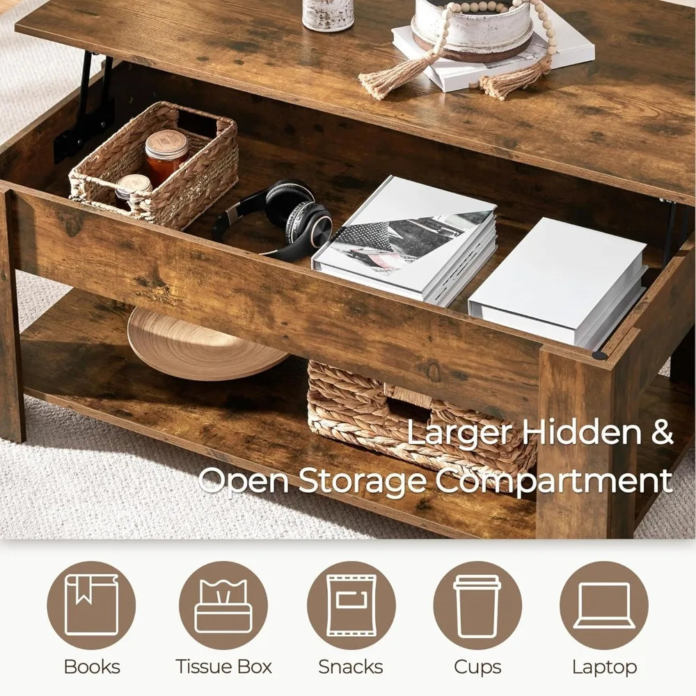 Coffee Table, with Hidden Compartment & Lift Tabletop