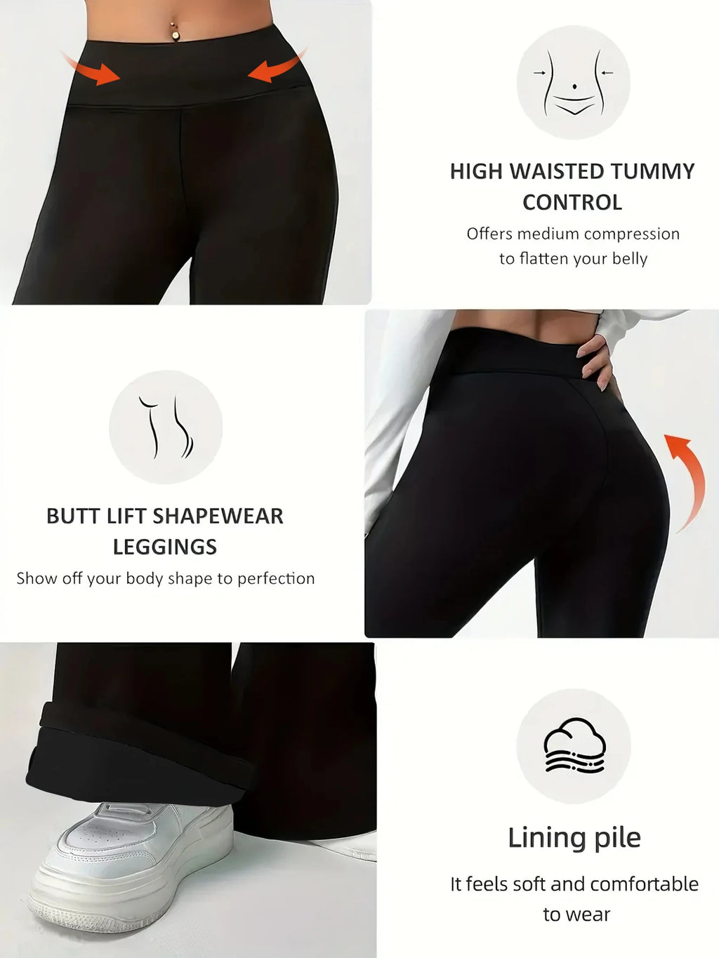 3-Pack Women's High Waist Fleece Flare Leg Pants,
