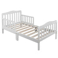 Wooden Baby Toddler Bed Children Bedroom Furniture with Safety Guardrails White