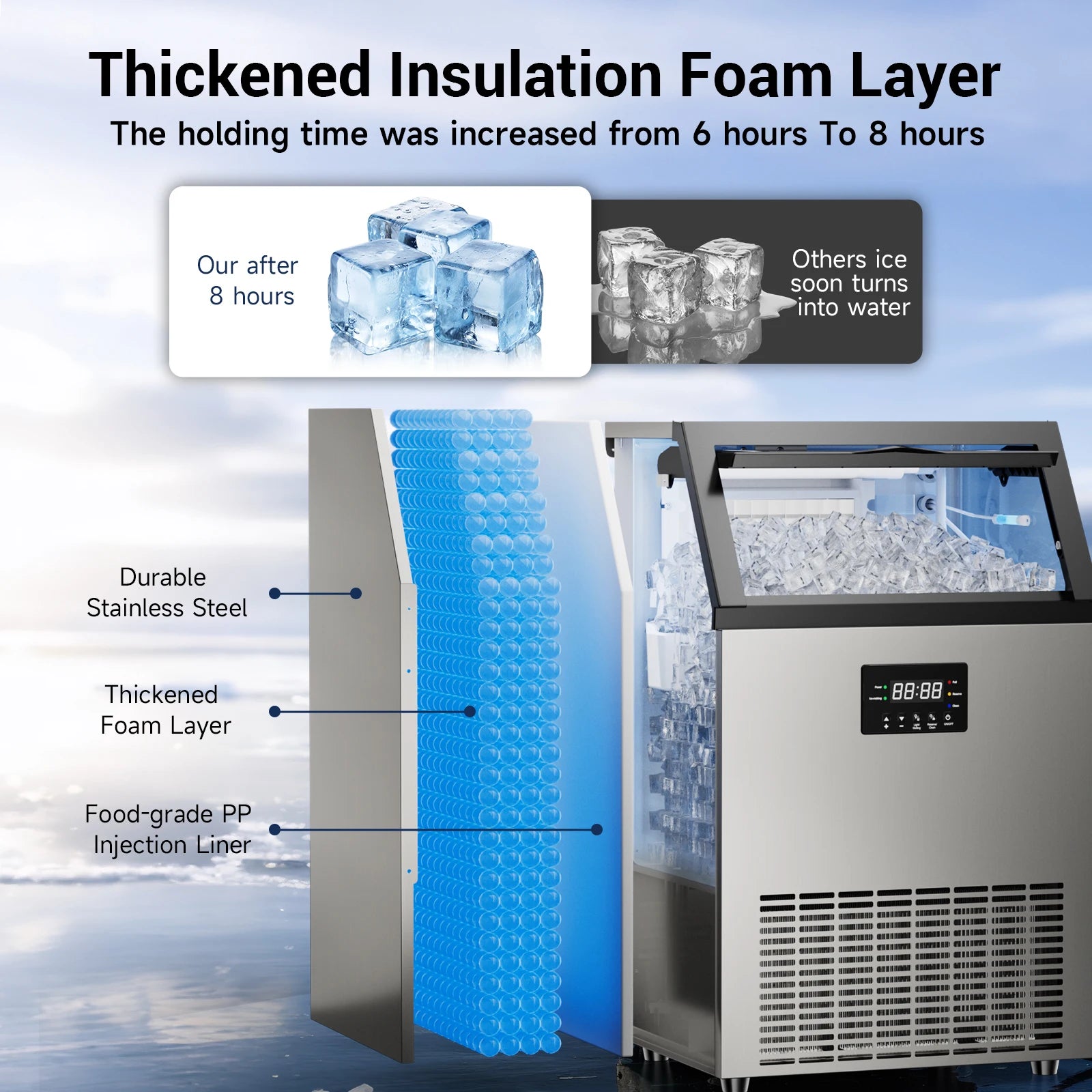 Stainless Steel Commercial Ice Maker Machine