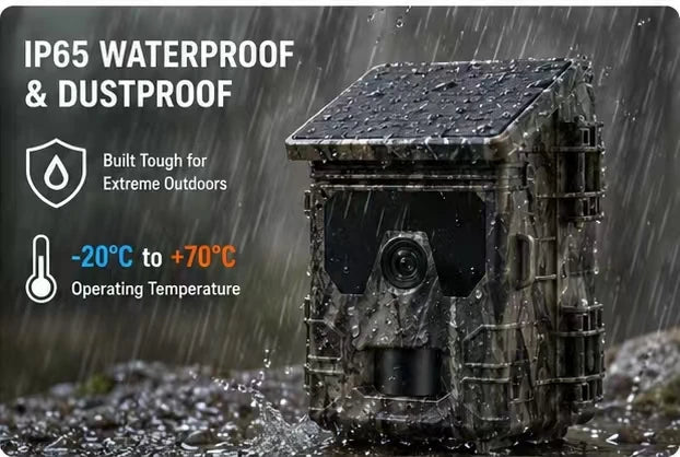 waterproof Solar Wildlife 50MP 4K Video Trail Camera with Night Vision