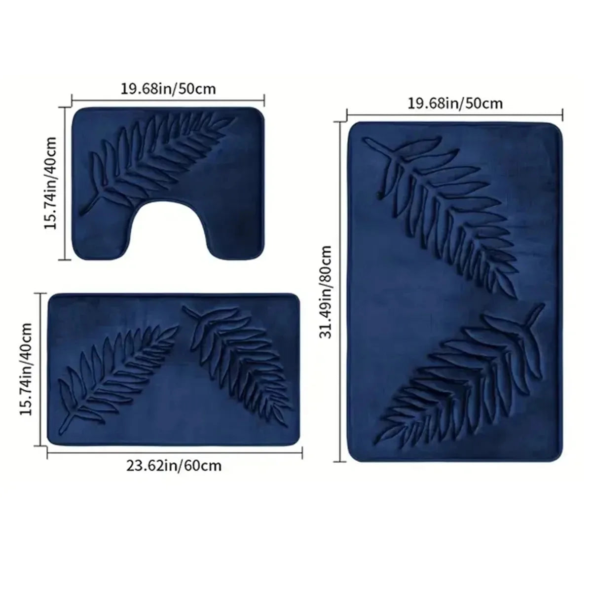3 Piece Bathroom Memory Foam Mat
