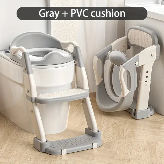 Portable childrens  Potty Training Toilet Seat - Adjustable, Foldable Step Stool