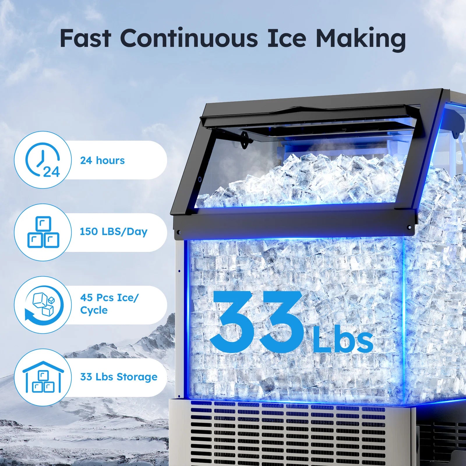 Stainless Steel Commercial Ice Maker Machine