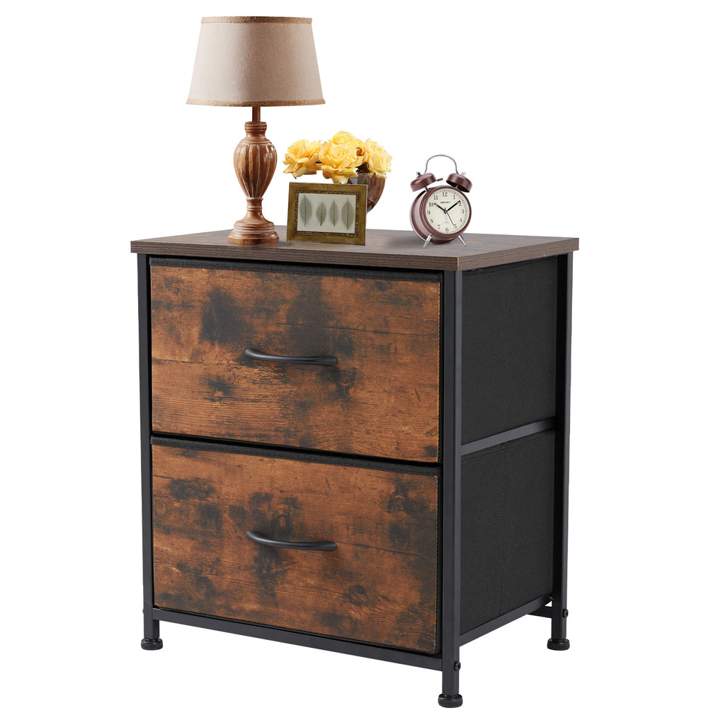 2Fabric Drawers Nightstand