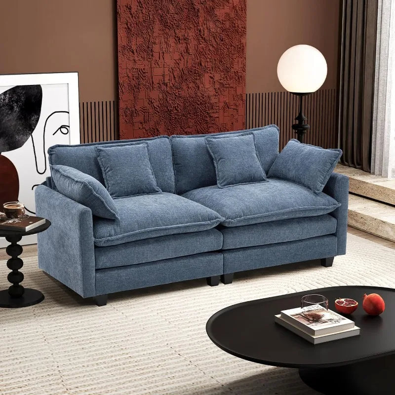 U-Shaped Modern Sofa with 2 Ottoman