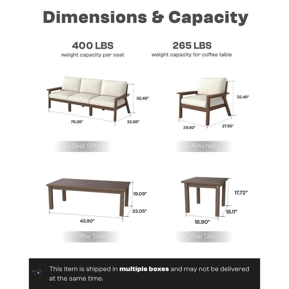 Outdoor Patio Furniture Set 3 Seats