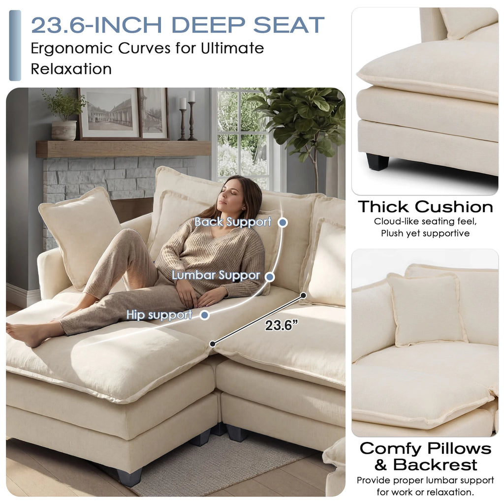 Sectional Sofa with Ottoman