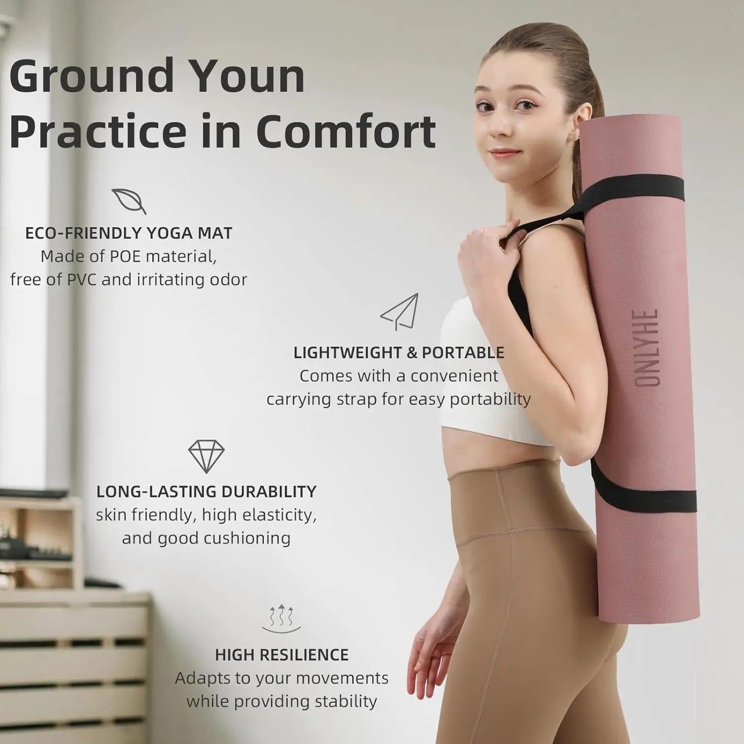 Anti-Slip & Lightweight Extra Thick Yoga Mat