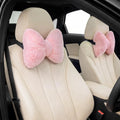 2 Pcs Car Neck Pillow Soft Plush Bow Headrest Support Comfortable