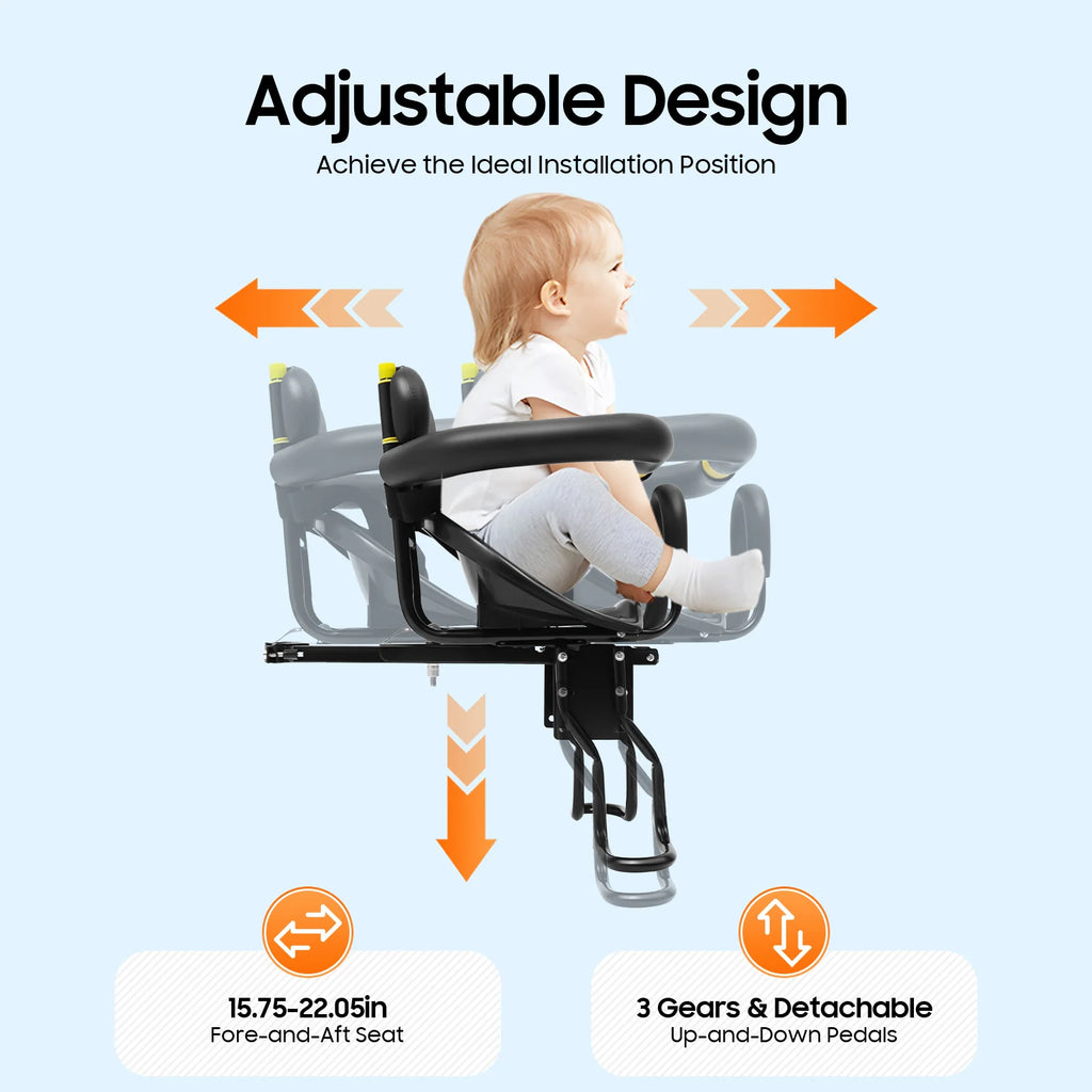 Adjustable Bicycle Child Safety Seat for Children 1-5 Years Old