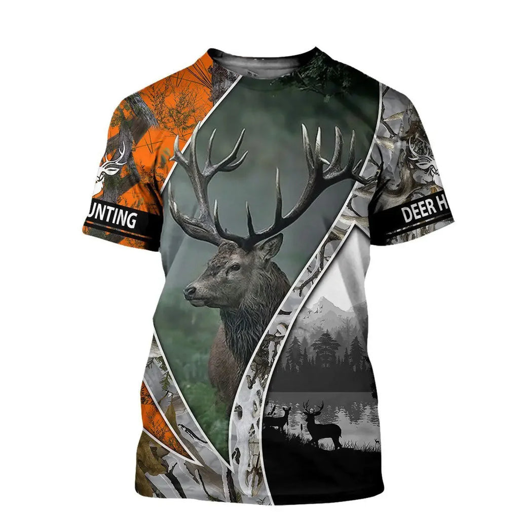 hunting short sleeved oversized men's T-shirt