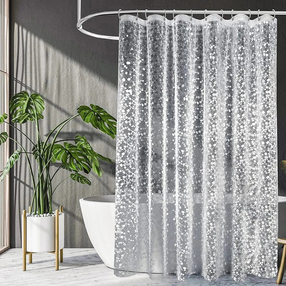 Transparent Pebble Shower Curtain