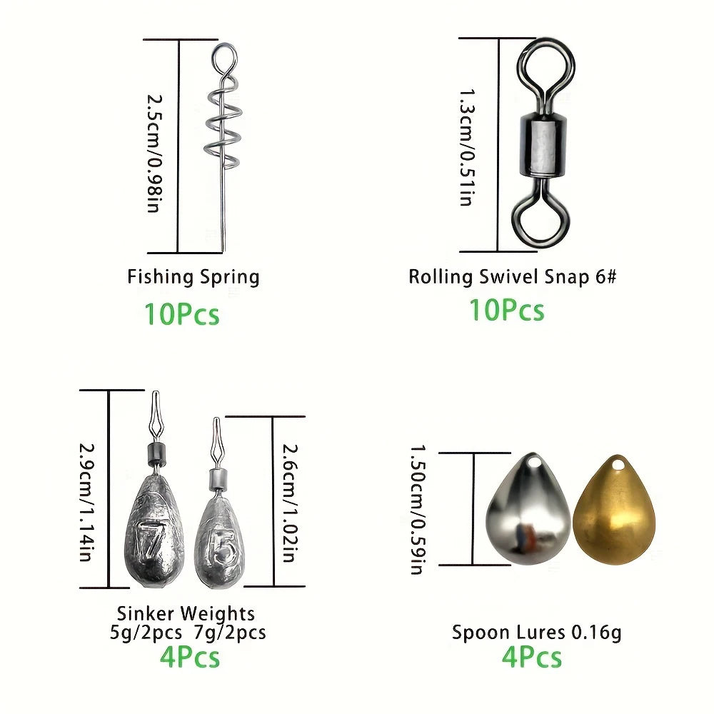 Lure Storage Box Fishing Tackles Box Swivels Clips Skillful Fishing Tools Set Box Durable ABS Fishing Hooks Set Box Hook Case