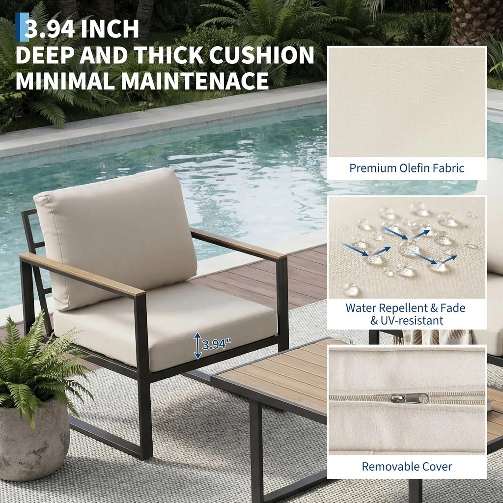 Modern 4-Piece Outdoor Patio Furniture Set