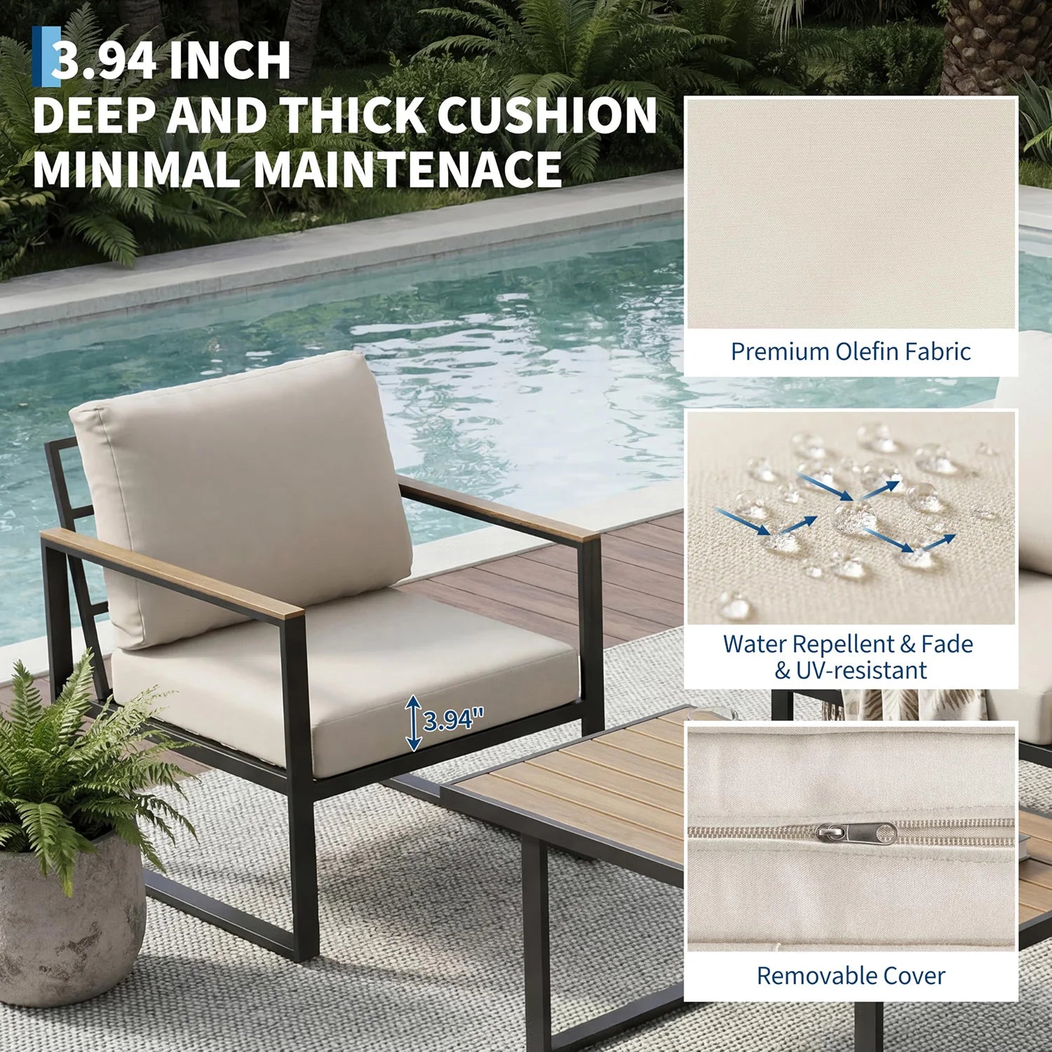 Modern 4-Piece Outdoor Patio Furniture Set