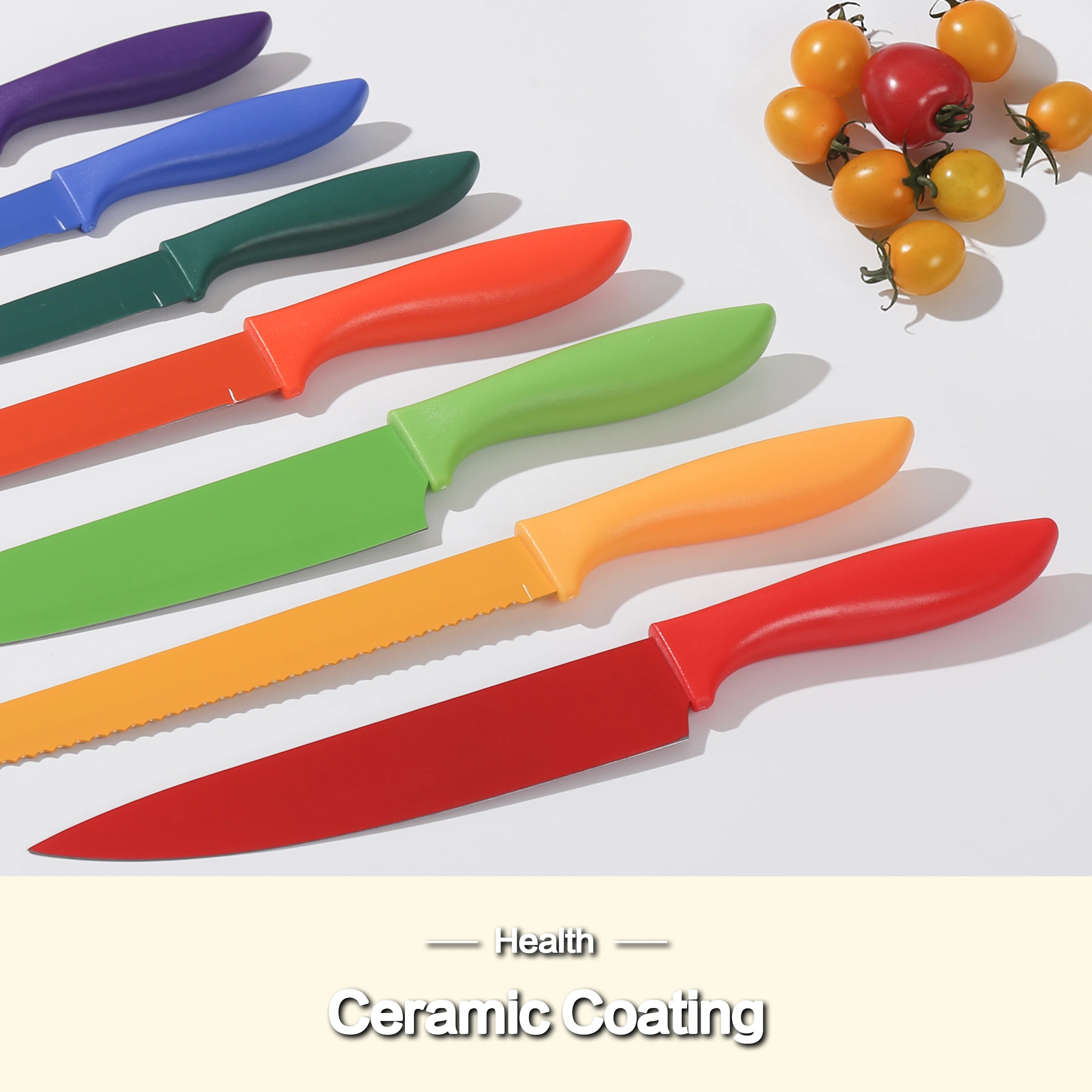 7Pcs Professional Colorful Kitchen Knife Set