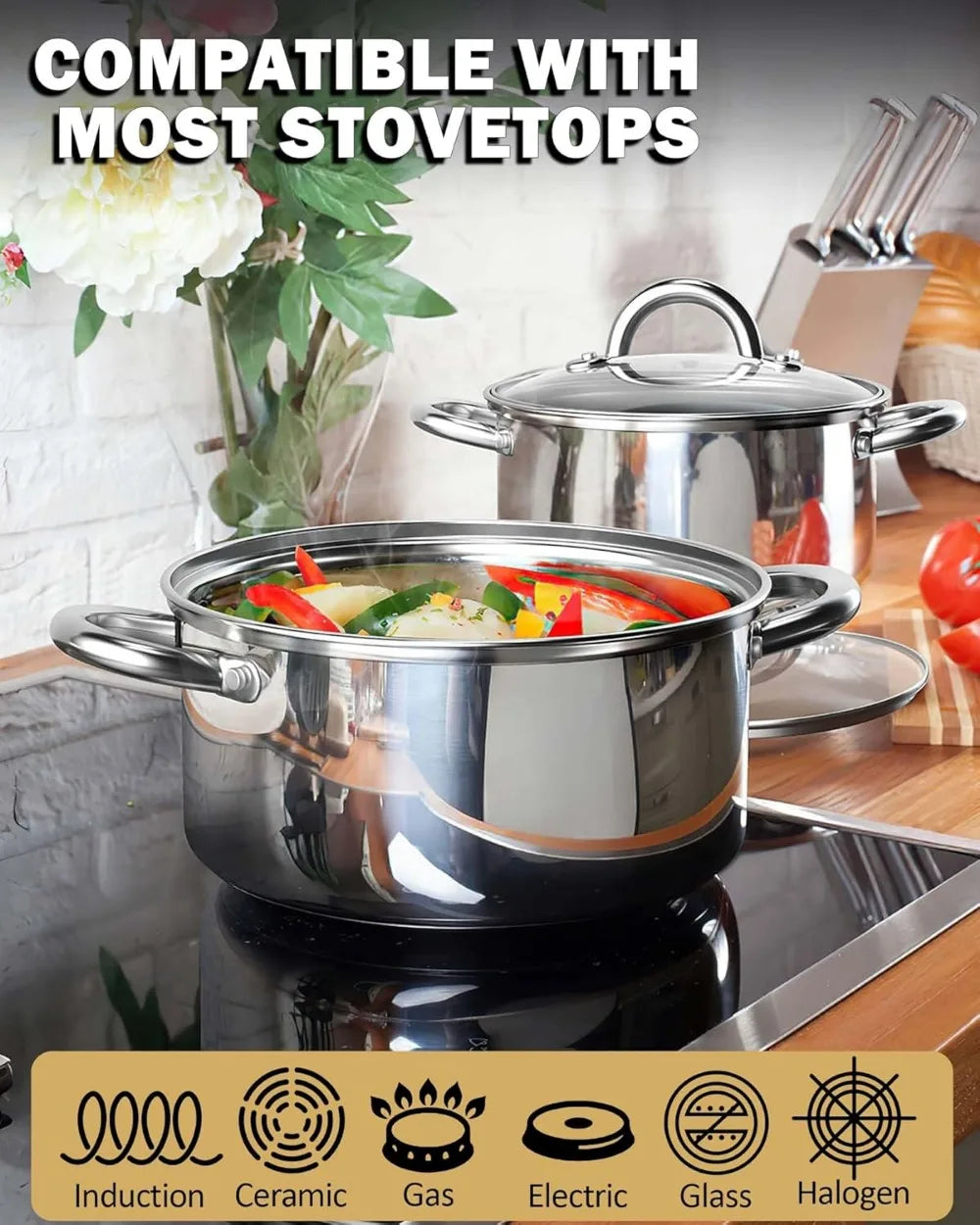 12-Piece Stainless Steel Cookware Set