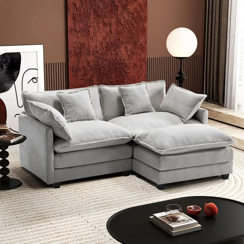 U-Shaped Modern Sofa with 2 Ottoman