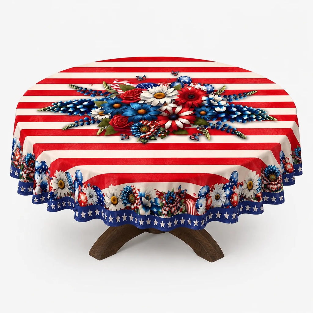 Round 4th of July Tablecloth