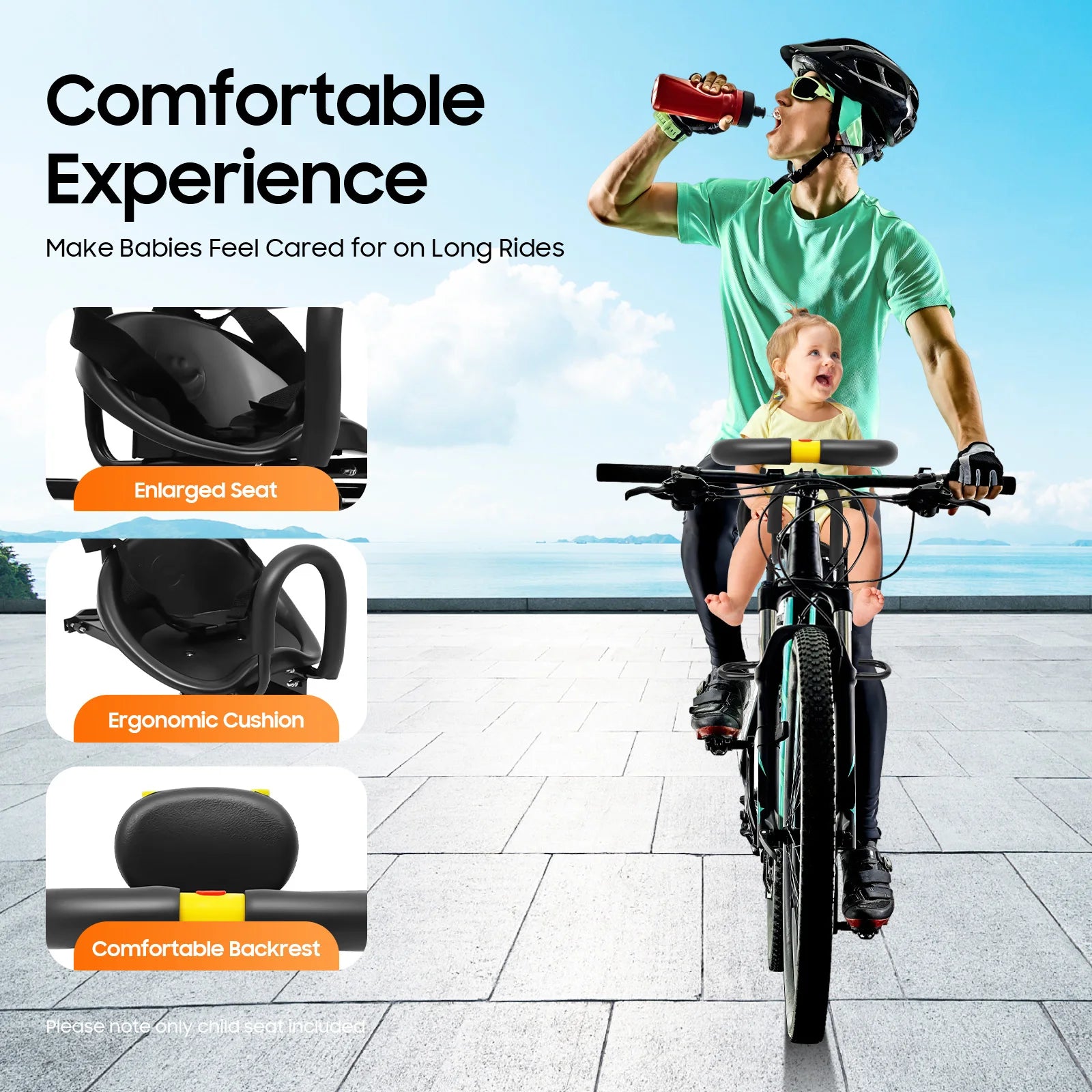 Adjustable Bicycle Child Safety Seat for Children 1-5 Years Old