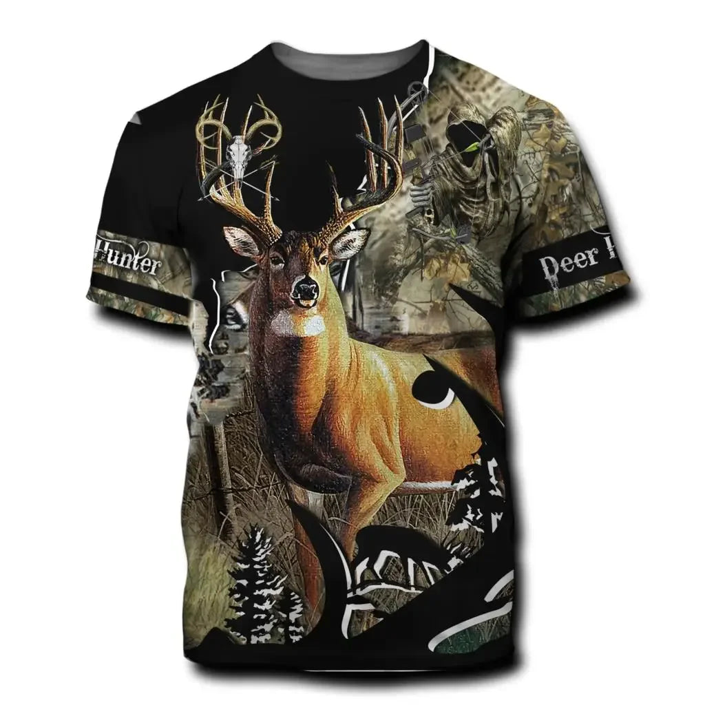 hunting short sleeved oversized men's T-shirt