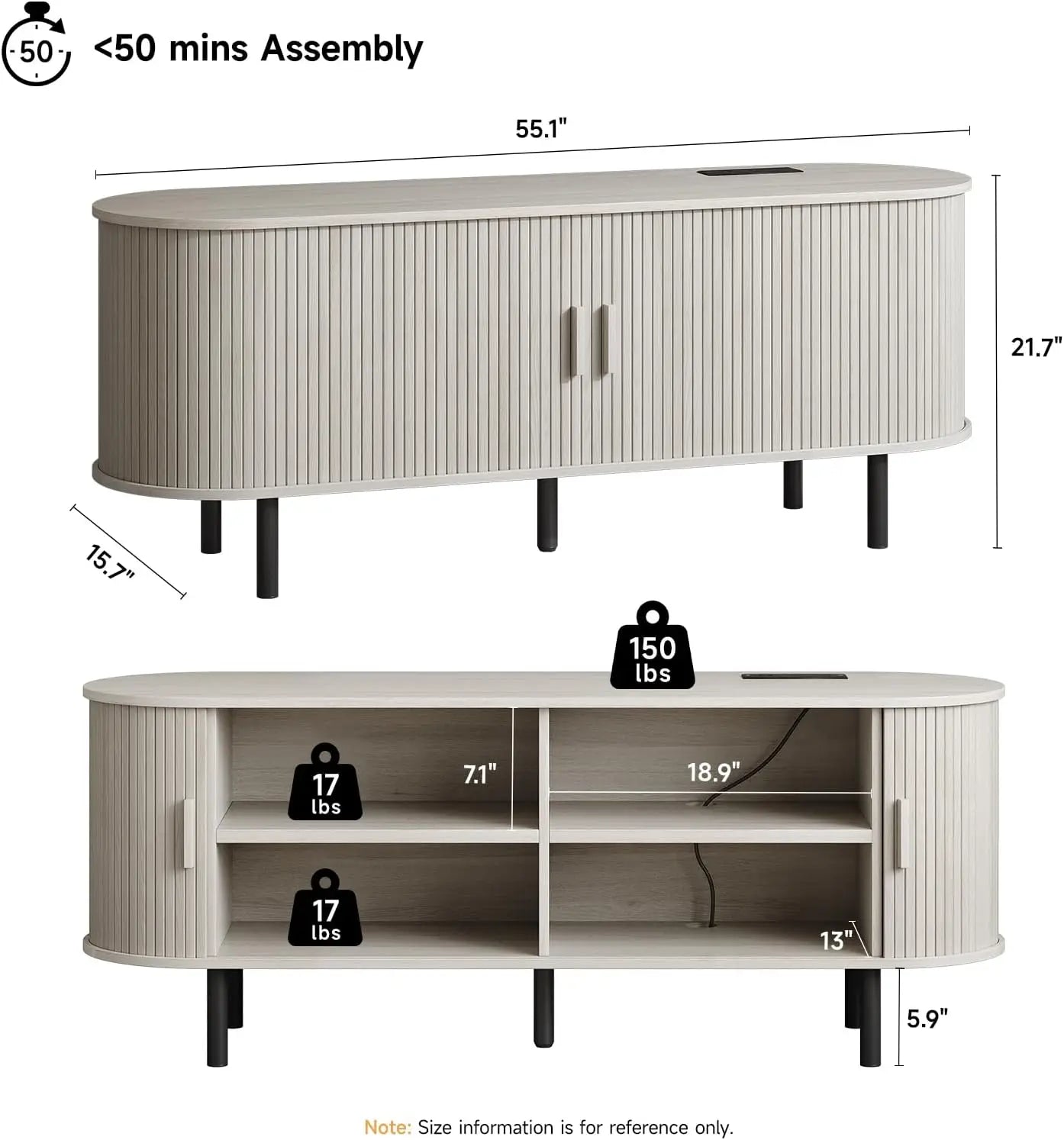 TV Stand with Power Outlet for TVs