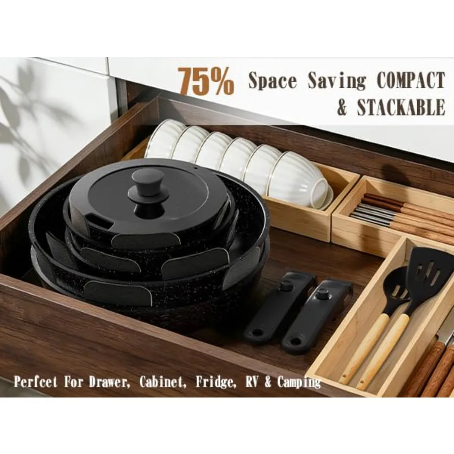 21Pcs Pots and Pans Set Non Stick