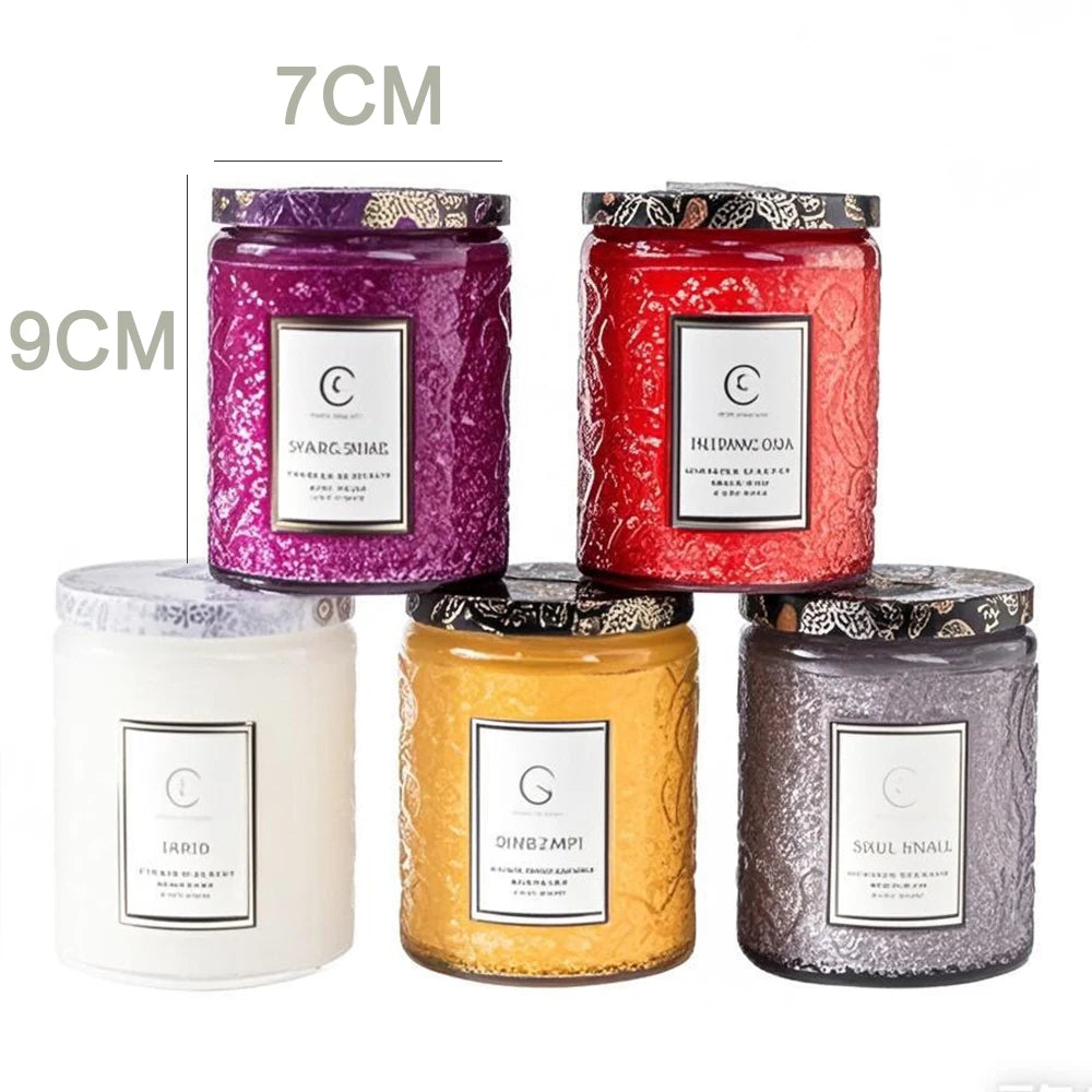 Embossed Glass Scented Soy Wax Candle