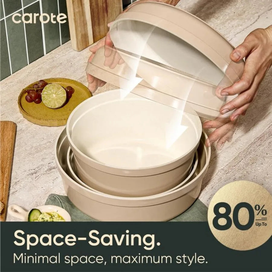 18 Pcs Ceramic Cookware Set