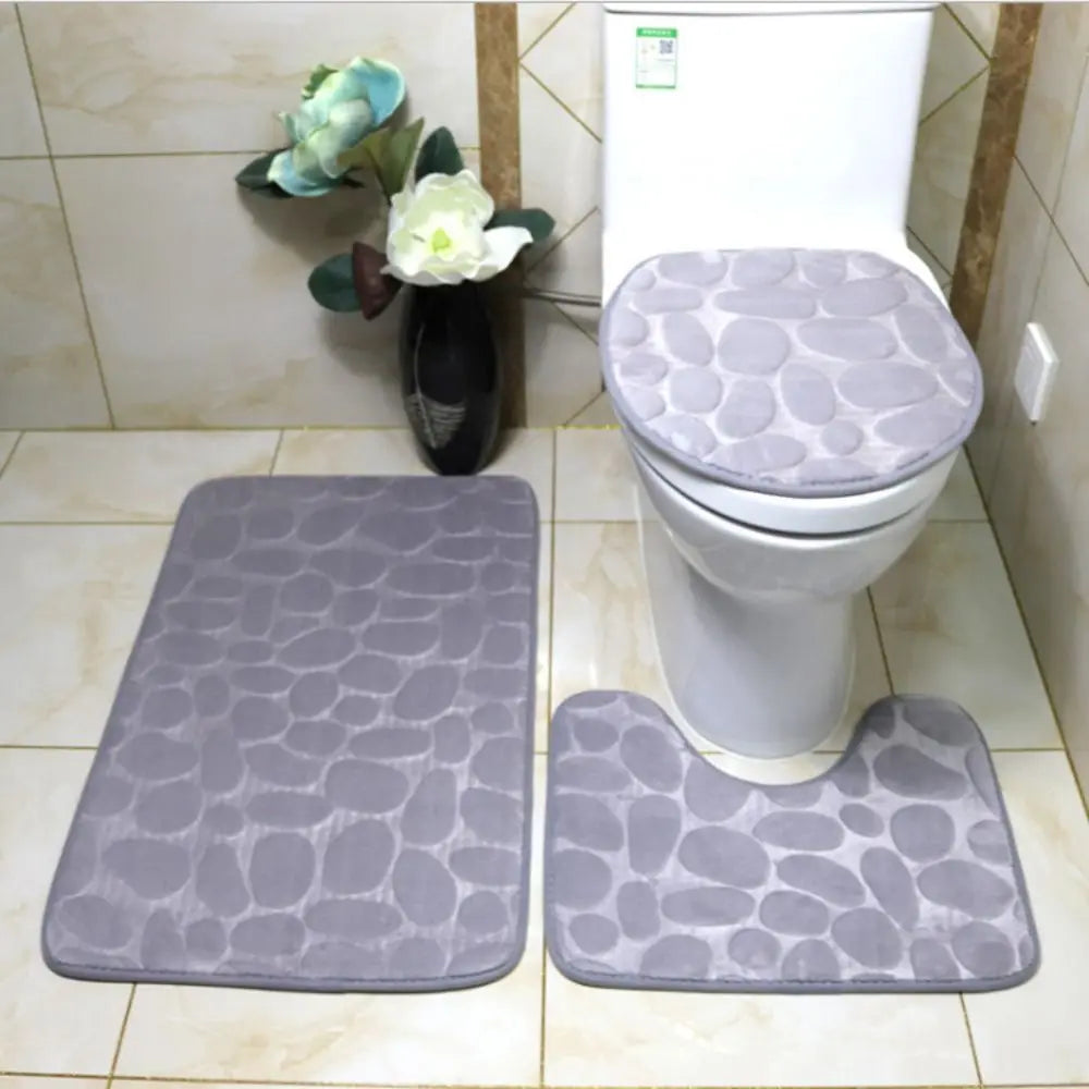Cobblestone shower door mat