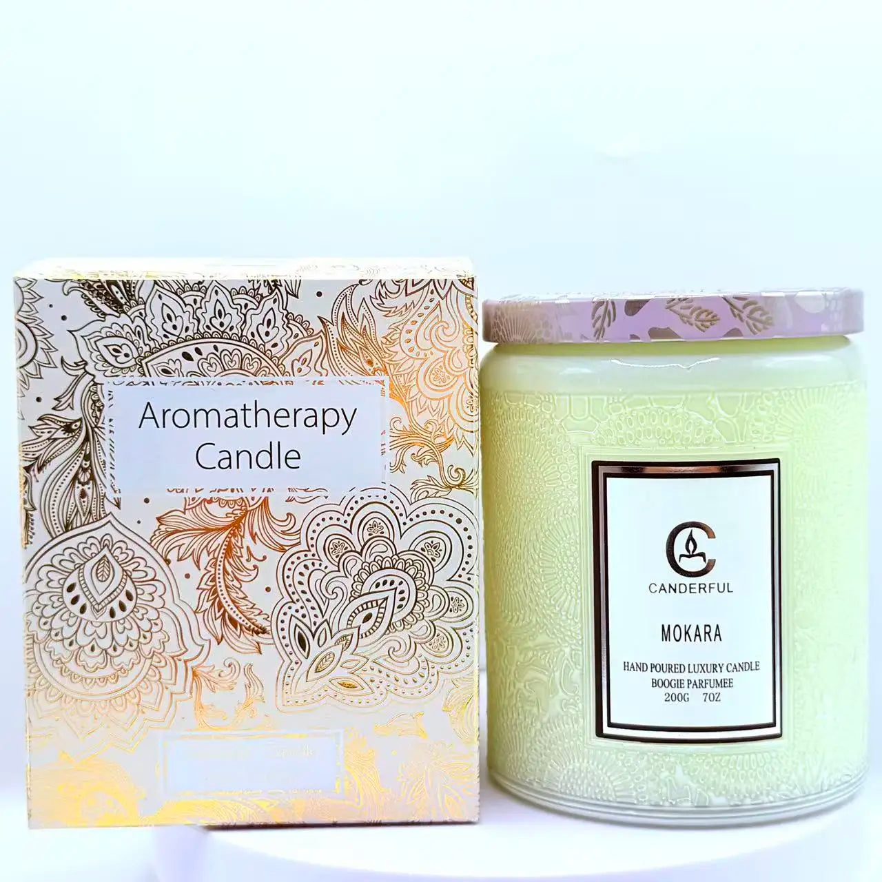 Embossed Glass Scented Soy Wax Candle