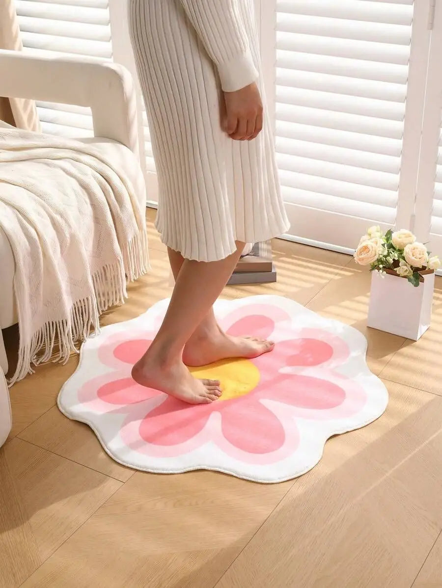 Round Anti- Slip Flower Carpet