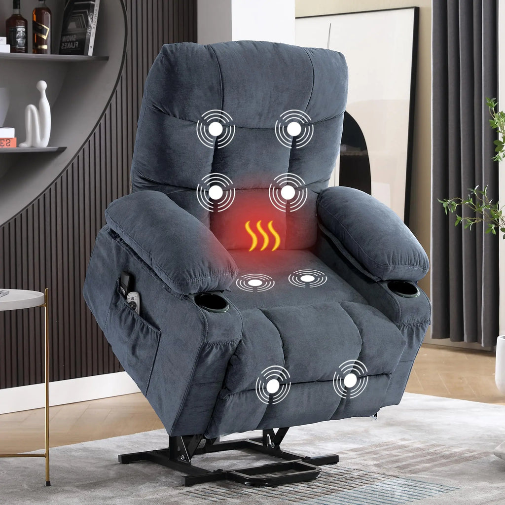 Electric Vibration Massage and Lumbar Heating Recliner