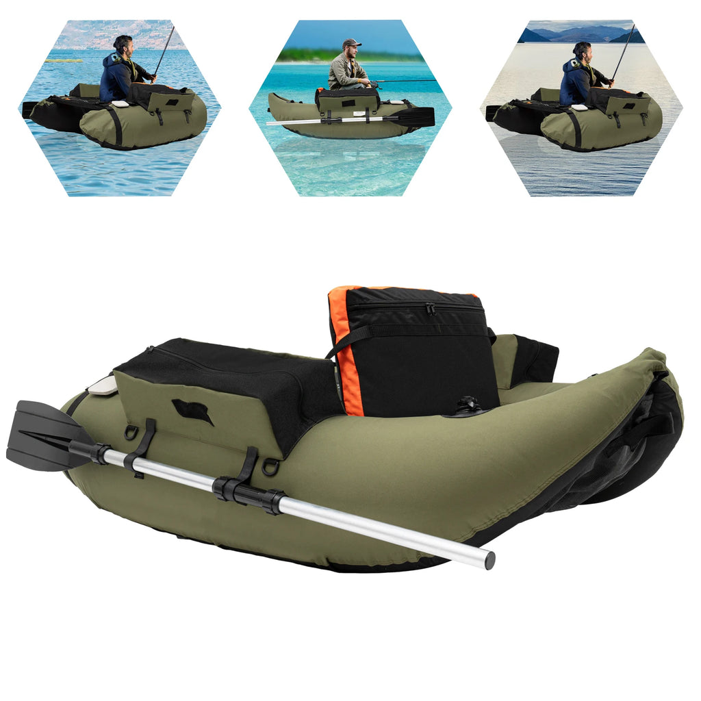 Inflatable Fishing Boat 1-Person Portable Lightweight Dinghy