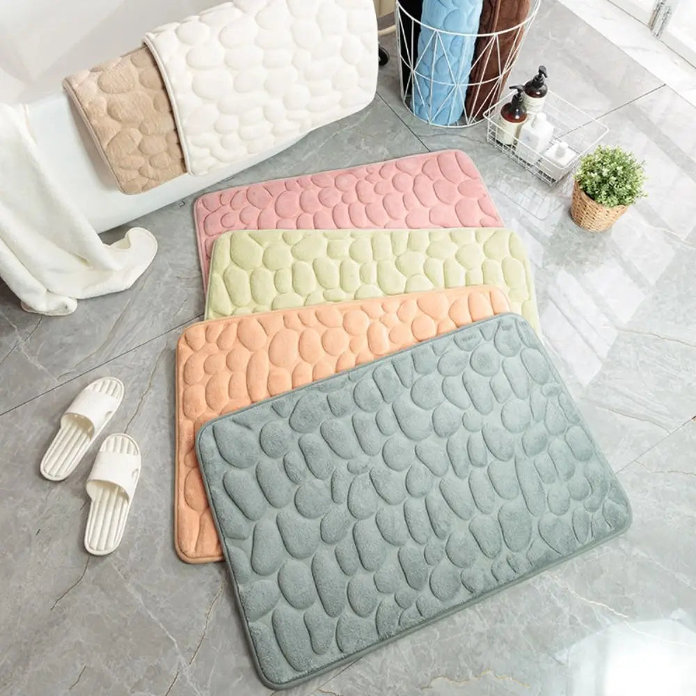 Cobblestone shower door mat