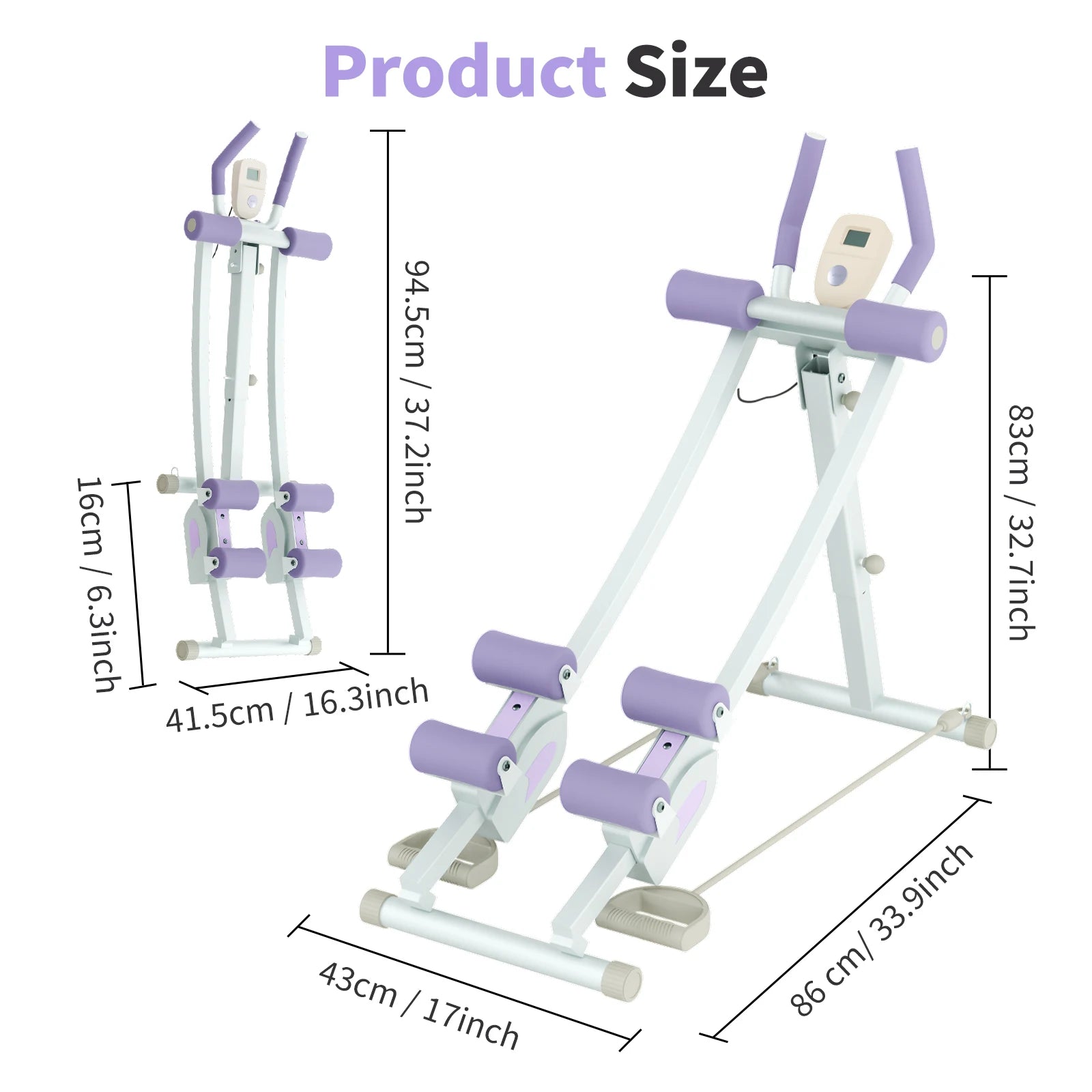 Abdominal Curling Exercise Machine Adjustable Dual Track Fitness Equipment Coaster Foldable Trainer Workout