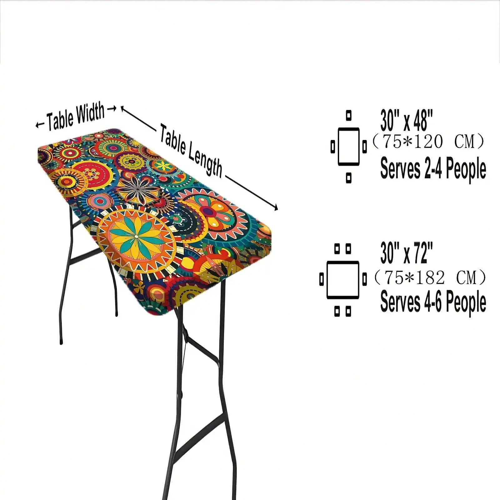 Indoor/Outdoor Picnic Floral Mandala Table Cover