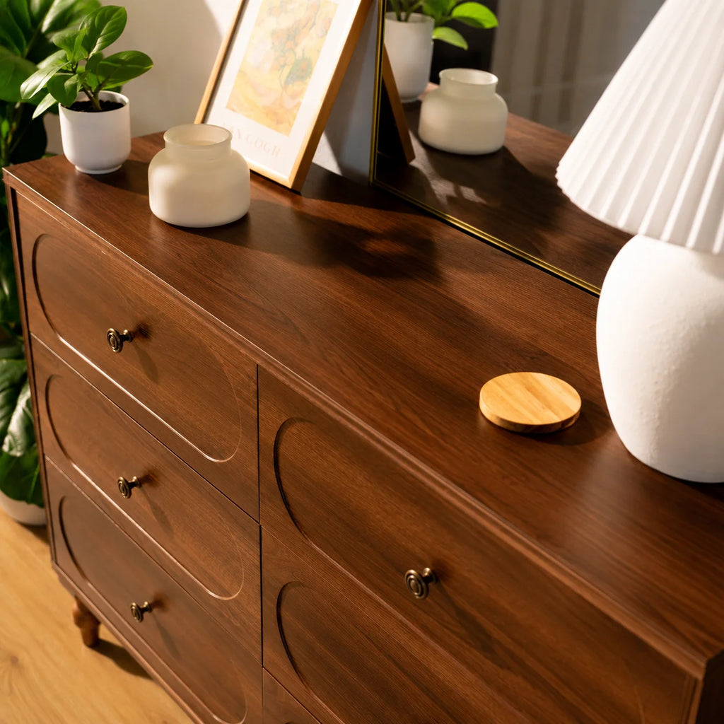 Stylish Mid-Century Modern 6-Drawer Dresser